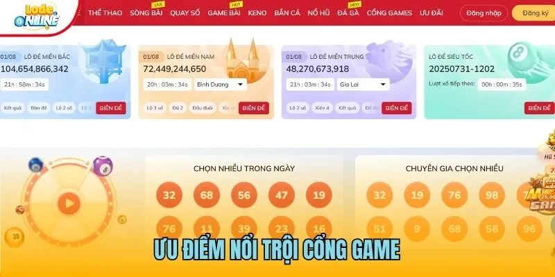 Ưu điểm nổi trội cổng game