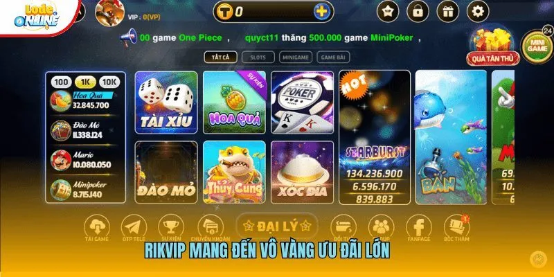 Rikvip mang đến vô vàng ưu đãi lớn